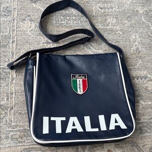 Italia Navy Blue Messenger Bag
